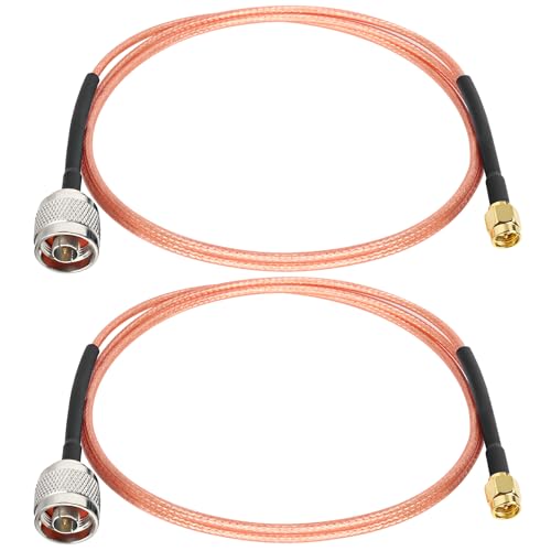 MOOKEERF SMA Male to N Male Cable 3ft,2 Pack RG316 SMA to N Cable 50 Ohm for WiFi Router,GPS Receiver,Antenna,Signal Booster etc - size: 3FT