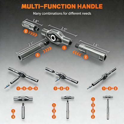 2026 New 24 in 1 Magnetic Ratchet Screwdriver Set, DIY Screwdriver Set with Detachable Handle, Portable Compact Repair Tool Kit for Furniture Laptop Electronicsv Bicycle - size: 24 in 1 Screwdriver Set