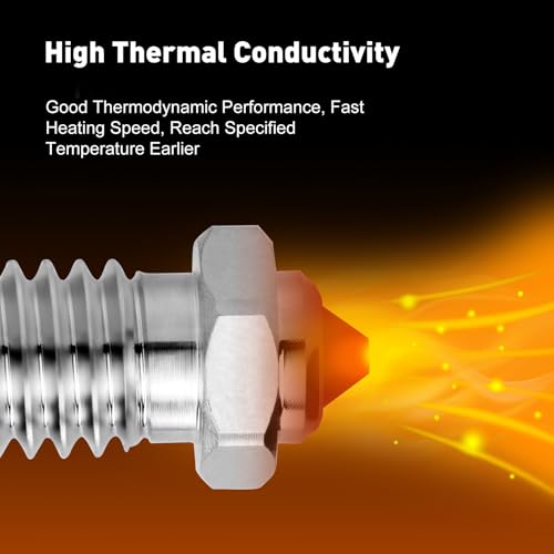 Tungsten Carbide Tip Bimetal V6 Hardened Steel Nozzle 0.6mm for Prusa i3 MK3S / Mini, i3 Mega/Kobra/Kobra Neo 3D Printer