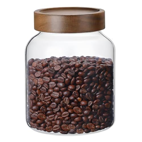 50 Fl oz/1500 ml Clear Glass Jar with Airtight Wooden Screw on Lid
