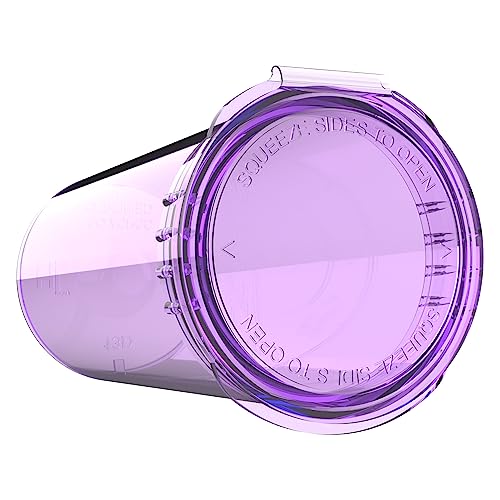 Dragon Chewer 13 Dram CR Plastic Packaging Pop Top Containers - Child Resistant Travel Holder Vial Bottles - 315 qty (Translucent Purple) - color: Translucent Purple