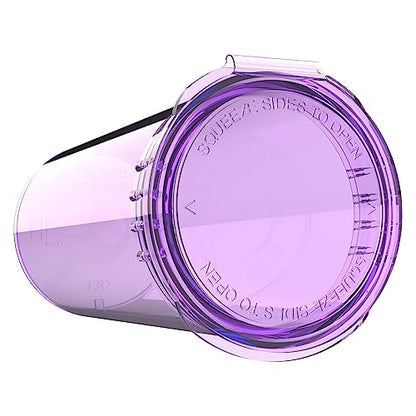 Dragon Chewer 13 Dram CR Plastic Packaging Pop Top Containers - Child Resistant Travel Holder Vial Bottles - 315 qty (Translucent Purple) - color: Translucent Purple