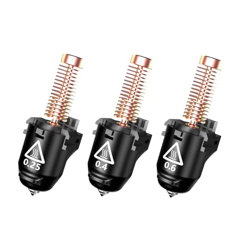 Original 3D Printer Nozzle for FLASHFORGE Adventurer 5M Hotend,3S Quick Detachable Nozzle,Up to 280℃ High Temp 32mm³/s High Flow Nozzle,Adventurer 5M Pro Nozzle（0.25mm,0.4mm,0.6mm) - style: 0.25mm+0.4mm+0.6mm