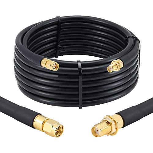 XRDS -RF 15ft SMA Male to SMA Female Coax Cable, 50 Ohm Low Loss KMR240 SMA Connectors Pure Copper Coaxial Cable - size: 15 FT