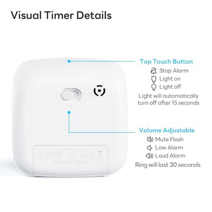 Yunbaoit Visual Timer with Night Light, 60 Minute Countdown, Light Blue - color: Light Blue
