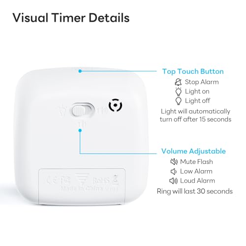 Yunbaoit Visual Timer with Night Light, 60-Minute Rainbow Countdown Timer for Kids and Adults, Time Management Tool for Home, School, Kitchen, or Office (Blue) - color: Blue-rainbow