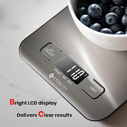 Etekcity Food Kitchen Scale, Digital Grams and Ounces, 11lb - color: Stainless Steel