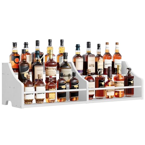 FAVOOSTY 5 Tier Countertop Liquor Bottle Display Shelf Organizer, White - color: White