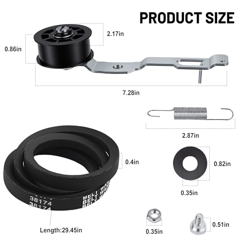 959P3 Washer Idler Pulley Kit Idler Lever and Belt Kit Compatible with Sp-eed Qu-een Replaces PRM959P3 UNMC959P3 2020782 AP4489045 PS12661973