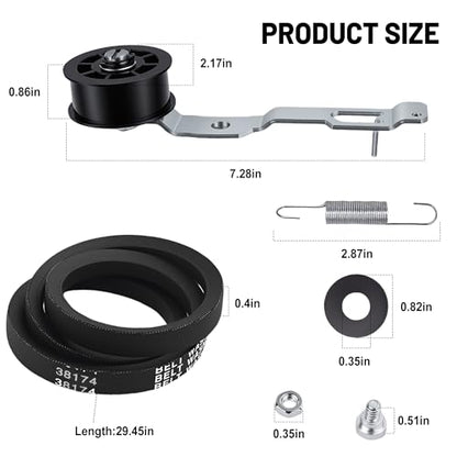 959P3 Washer Idler Pulley Kit Idler Lever and Belt Kit Compatible with Sp-eed Qu-een Replaces PRM959P3 UNMC959P3 2020782 AP4489045 PS12661973