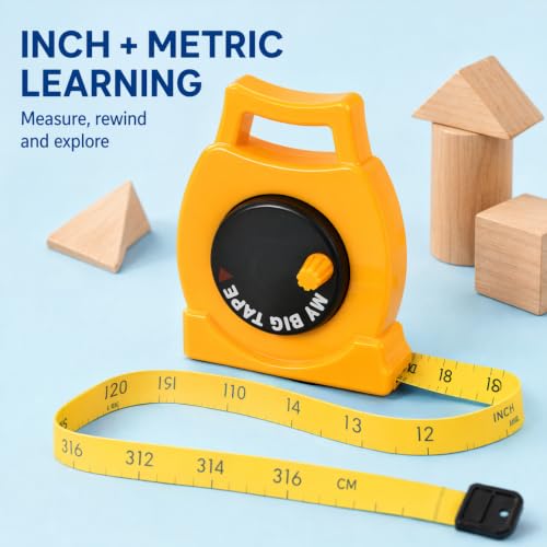 SEWACC Kids Tape Measure Toy Retractable Lightweight Measuring Tape with Inch and Metric Markings Dual-Sided for Learning and Play