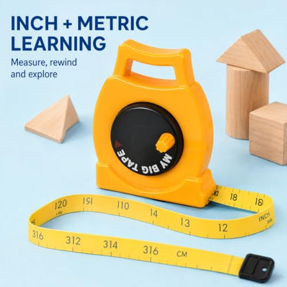 SEWACC Kids Tape Measure Toy Retractable Lightweight Measuring Tape with Inch and Metric Markings Dual-Sided for Learning and Play
