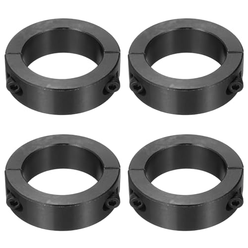 uxcell 4pcs Double Split Shaft Collars 35mm Bore, Two-Piece Clamping Collar 50mm OD 15mm Thickness Carbon Steel Lock Collar Clamp with Set Screws (Black Oxide) - size: 35mm x 50mm x 15mm