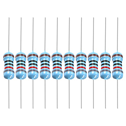 YOKIVE 50 PCS Metal Film Resistors, 820 Ohm Resistor with 1/2W 1% Tolerance, Lead, Good for DIY Electronic Projects (5 Color Bands, 9±1mm) - size: 9±1mm, style: 820