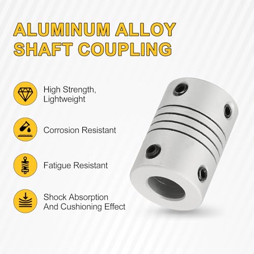 uxcell 4Pcs Flexible Couplings 2mm to 8mm Aluminum Alloy Joint Connector - size: 2mm to 8mm, style: D16 x L23mm