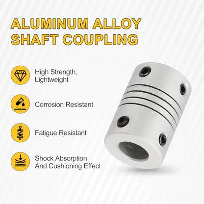 uxcell 4Pcs Flexible Couplings 2mm to 8mm Aluminum Alloy Joint Connector - size: 2mm to 8mm, style: D16 x L23mm