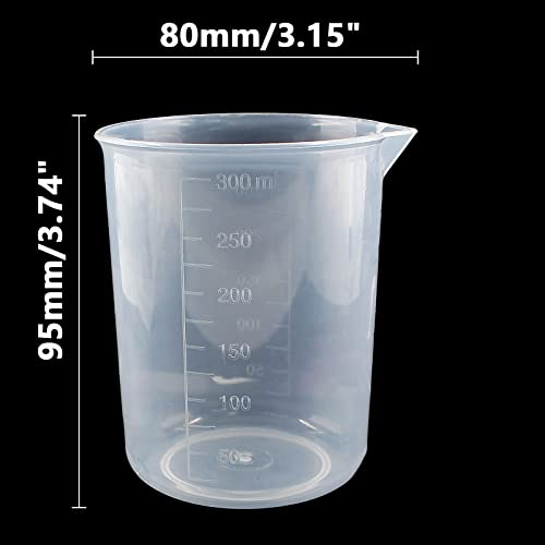 Waziaqoc 250ml-300ml Plastic Graduated Beaker, Transparent, 1 Pack - color: 1pc, size: 250-300 ml