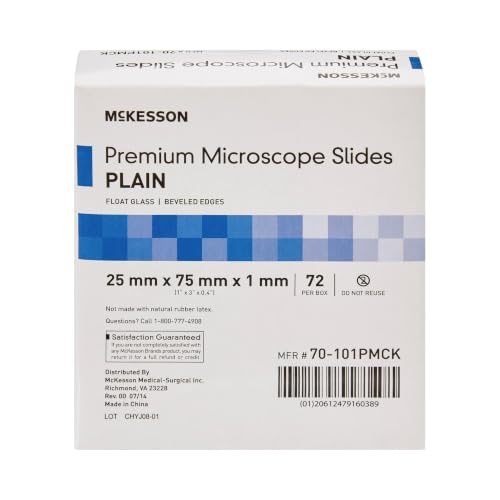 McKesson Premium Microscope Slides, 25 x 75 x 1 mm, 72 ct