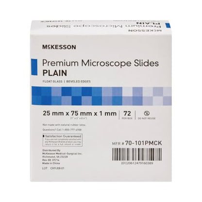 McKesson Premium Microscope Slides, 25 x 75 x 1 mm, 72 ct