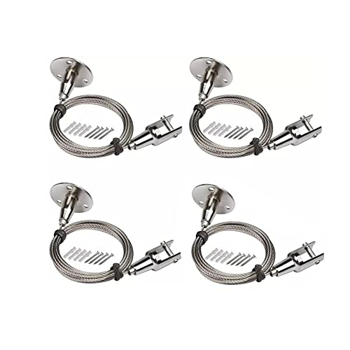 4 Disc for LED Panel Light Billboards DIY Mounting Clamp Ceiling Mount Gallery Large Picture Wire Disc Fittings Hanging System Hanger Stainless Steel Wire is Suitable for Hanging Art Projects