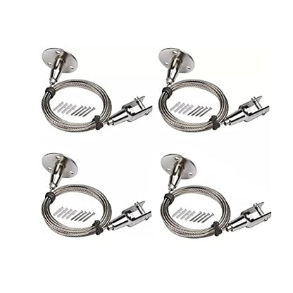 4 Disc for LED Panel Light Billboards DIY Mounting Clamp Ceiling Mount Gallery Large Picture Wire Disc Fittings Hanging System Hanger Stainless Steel Wire is Suitable for Hanging Art Projects