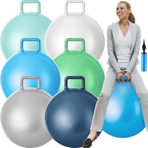 Lewtemi 6 Pcs Hopper Ball with Handle, 32 Inch, Blue Color - color: Blue Color, size: 32 Inch