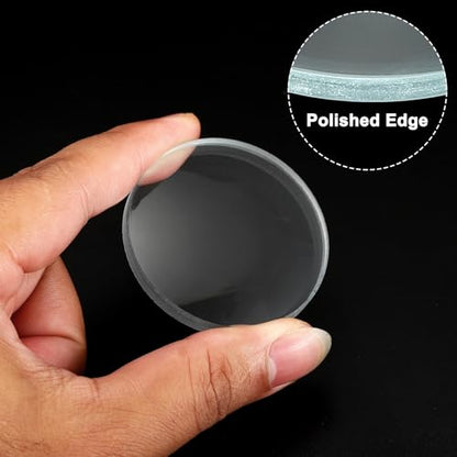 PATIKIL Convex Lens, 200-200mm Focal Length 50mm (1.97") Diameter Round Glass Magnifying Telescope Lens Trial Set Ground Edge for Lab Physics Class Optics, 4 Pcs - size: 200/-200mm FL, 50mm Dia.