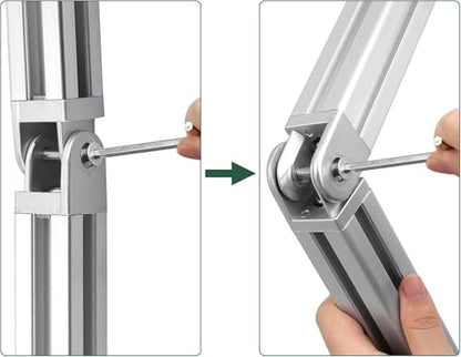JiGiU 2Pcs 3030 Die-Cast Zinc Alloy Pivot Joint Connectors with Handle - color: Sliver, size: 30x30 (2er Set)