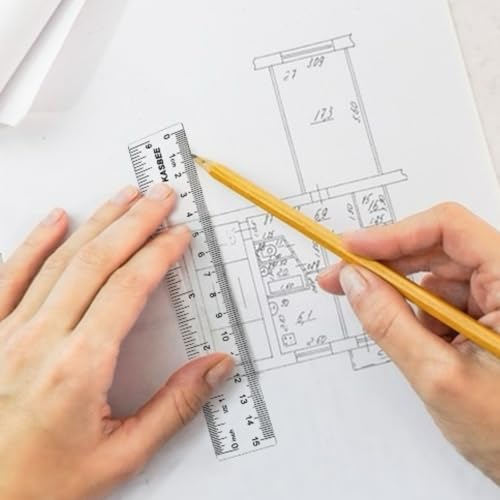 6 Inch Ruler, Clear Plastic Ruler, 2PCS - size: 6 Inch + 6 Inch