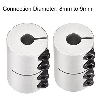 uxcell 2pcs 8mm to 9mm Shaft Coupling 25mmx40mm Coupler Aluminum Alloy Joint Motor for 3D Printer CNC Machine DIY Encoder - size: 9mm x 8mm