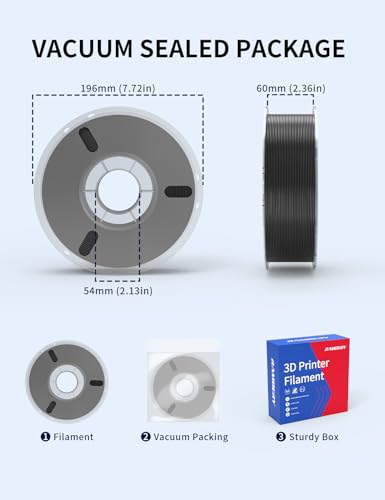 RAMBERY Black PLA Plus 3D Printer Filament 1.75mm 1kg - color: Pla+ Black, size: 1KG