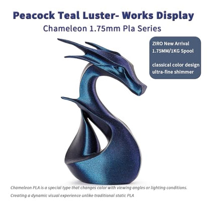 ZIRO Chameleon Series Filament, Super Sparkle PLA, Peacock Teal Luster - color: Peacock Teal Luster