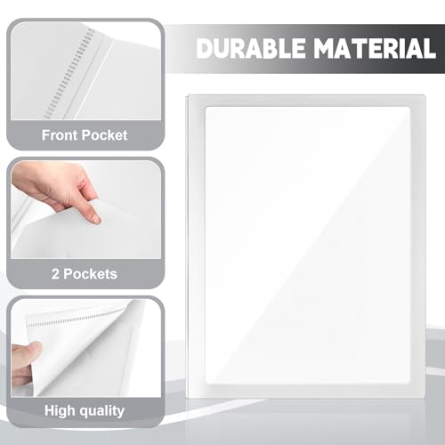 48 Pcs Plastic Folders with Clear Front Pocket, 2 Pocket, White - color: White