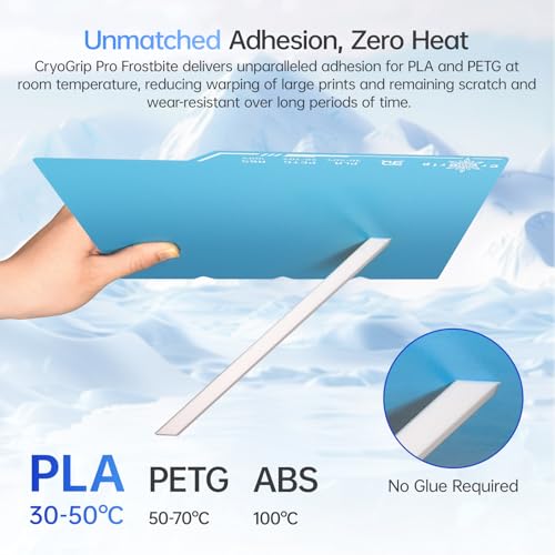 BIQU CryoGrip Pro Frostbite Cold Build Plate for Snap-Maker U1 3D Printer - color: Frostbite-Blue, size: 276*301MM-U1, style: Frostbite