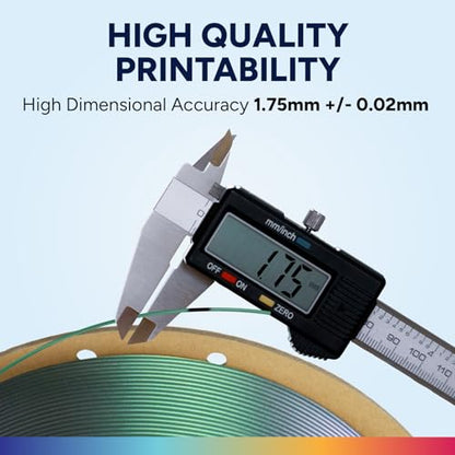 OVERTURE Shimmer PLA 1.75mm, Color Change Filament, 1kg Shimmer Dark Green - color: Shimmer Dark Green