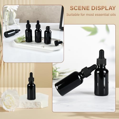 NOOEEISS 12 Pcs, 1oz Black Glass Eye Dropper Bottle, Tincture Bottles with Leak-Proof Design, Stronger Suction, for All Kinds of Mixed Liquids - color: Black, size: 1oz-12Pack