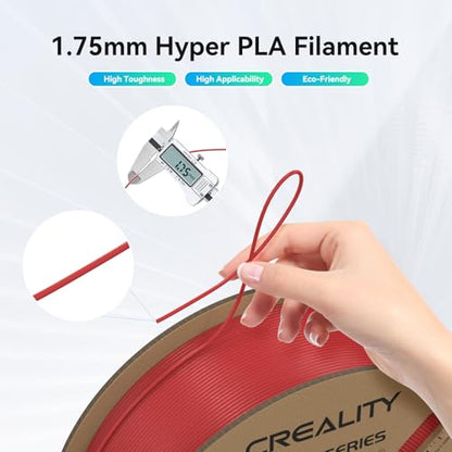 Creality Hyper PLA Filament 1.75mm, 30-600mm/s High Speed 3D Printer Filament, Dimensional Accuracy +/-0.02mm, Fit Most FDM 3D Printers, 4 Pack 1kg Spool(2.2lbs), Black & White & Blue & Red - color: Black & White & Blue & Red