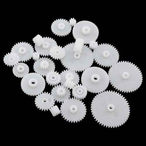 58PCS Micro Motor Gear Set Module 0.5 Plastic Gears Robotics Electronics Accessories Creative Mechanical Assembly Parts Kit for DC Motors Remote Controlled Cars DIY Handcrafted Models