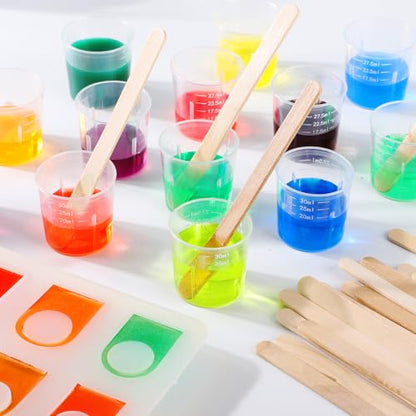 Gartful 30ml Plastic Measuring Cups - 10 Pack, 1oz Precise Mini Mixing Tools for Resin Jewelry, Nail Art, Essential Oils, Glue, Paint, Stain - size: 30ml