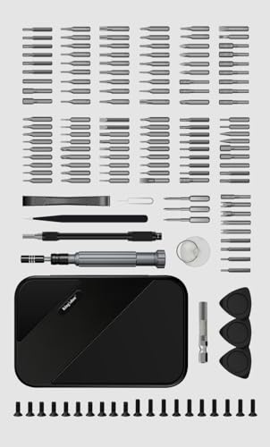 Precision Screwdriver Set, 150 in 1 Electronics Tool Kit with 120 Bits Magnetic Screwdriver Set & 30-bit Tool Set Handy Repair Tool for Computer Phone Watch Camera Laptop, Black