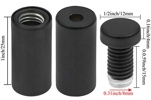 Luomorgo Stainless Steel Standoff Screws, 1/2" x 1.18", Black, 12 Pcs - color: Black, 12 Pcs, size: 1/2" x 1.18" / 12mm x 30mm