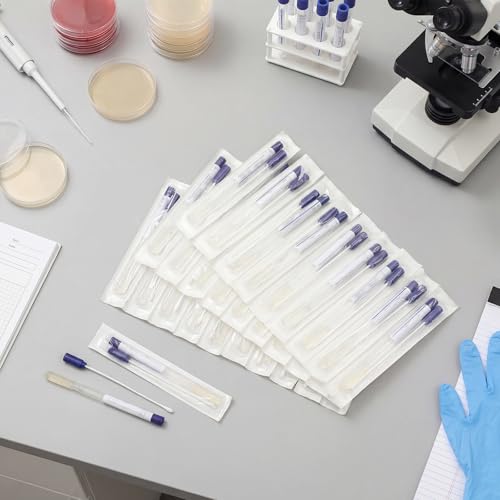 TrelaCo 25 Pcs Transport Swab with Preservation Gel, Plastic Shaft with Rayon Tip for Sample Collection and Recovery
