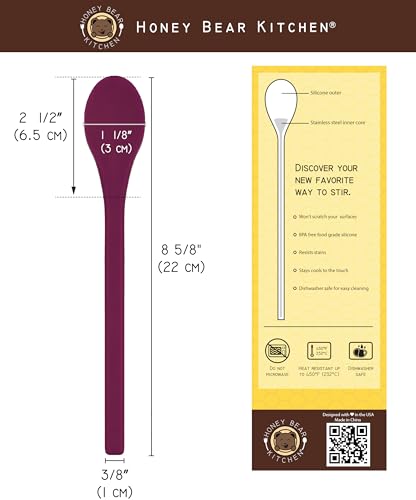 Honey Bear Kitchen Silicone Cocktail Stirs for Tall Drinkware, Set of 2 (Scarlet Eclipse) - color: Scarlet Eclipse