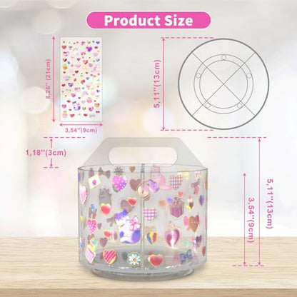 Acrylic Pencil Organizer for Desk Crayon Organizer with Adhesive Sticker - size: Medium x1 sticker