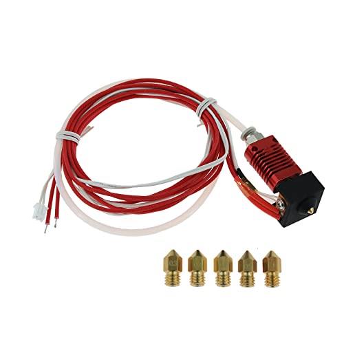 Upgrade Ender 3 Hotend Assembled MK8 Extruder Hotend Kit with 1X Silicone Cover,5X 0.4mm Nozzles for Ender 3 Ender-3 V2 Ender 3 Pro Ender 3S 3D Printer Parts - style: 24V For Ender 3