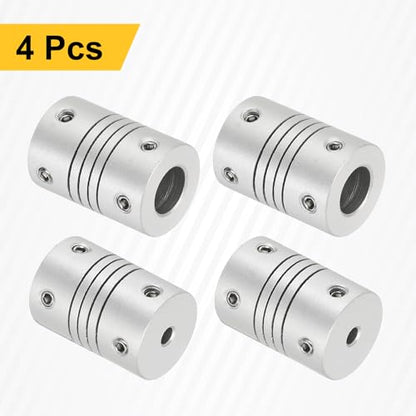 uxcell 4Pcs Flexible Couplings 3mm to 8mm Aluminum Alloy Joint Connector - size: 3mm to 8mm, style: D16 x L23mm