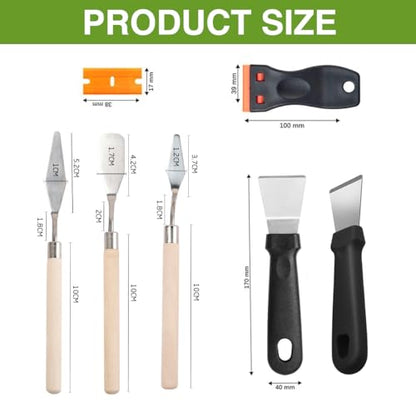 3D Printer Removal Tool Kit, 7 Precision Scrapers for Large, Medium & Small Model Removal, Stainless Steel & Plastic Razor Scrapers with 10 Extra Blades, 3D Printer Accessories Gift