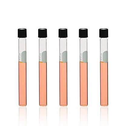 ULAB Test Tubes with Black Screw Caps, Vol.30ml, Dia.20x150mm with Marking Area, Test Tubes Shot Glasses, Borosilicate Glass Material, Pack of 12, UTT1014 - style: Vol.30ml with Bakelite Screw Caps, 12pcs
