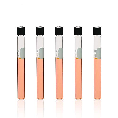 ULAB Test Tubes with Black Screw Caps, Vol.30ml, Dia.20x150mm with Marking Area, Test Tubes Shot Glasses, Borosilicate Glass Material, Pack of 12, UTT1014 - style: Vol.30ml with Bakelite Screw Caps, 12pcs