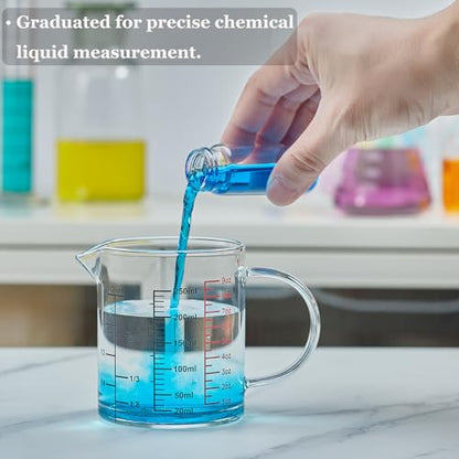 Ackers BORO3.3 Glass Measuring Cup-[Insulated handle | V-Shaped Spout]-Made of High Borosilicate Glass Measuring Cup for Kitchen or Restaurant, Easy to Read, 250 ML (8 Oz, 1 Cup) - size: 250ml/8OZ
